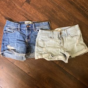 Two Pair Distressed Abercrombie Kids Shorts